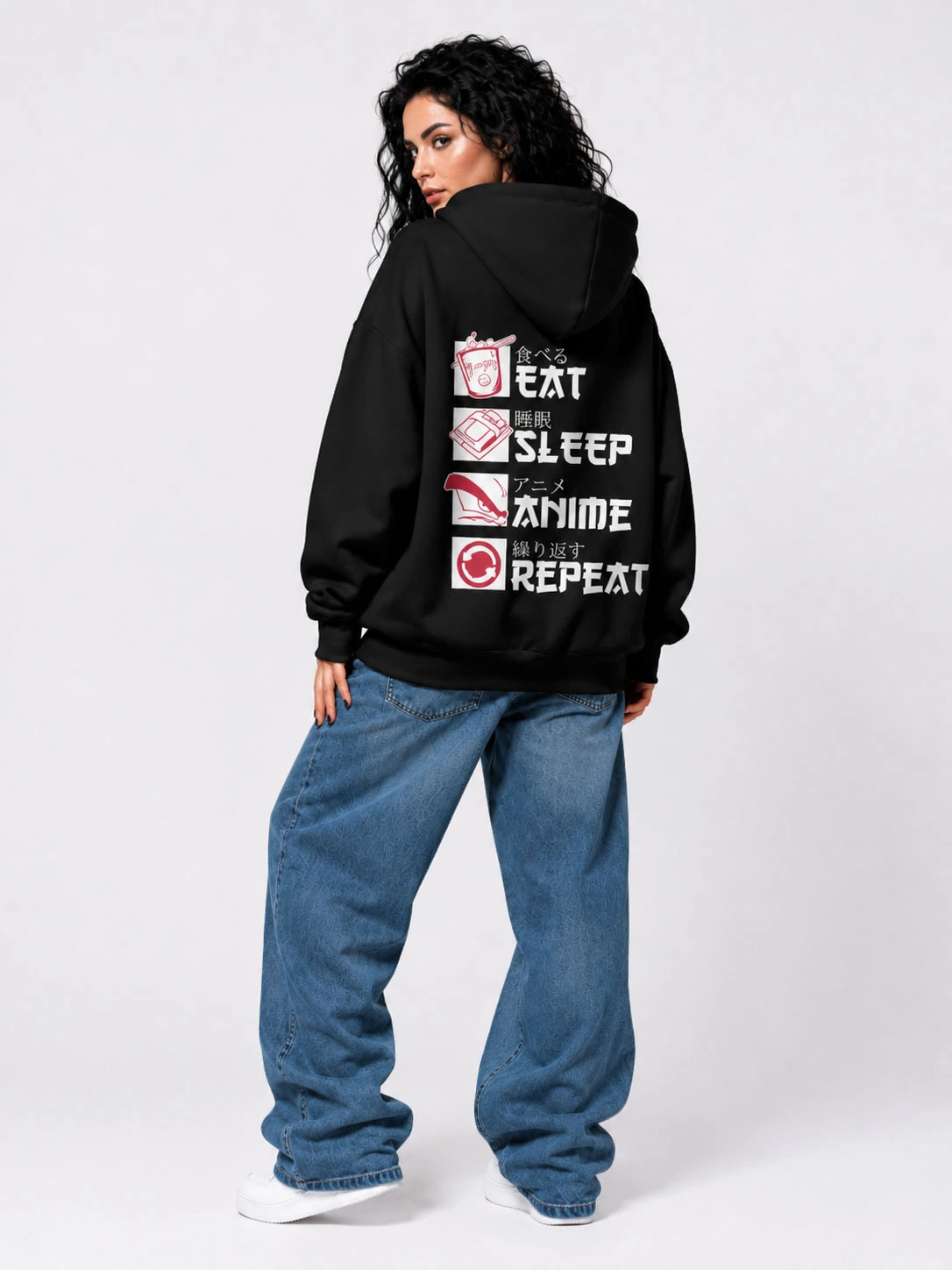Eat Sleep Anime Repeat Tshirt — LEBSATI T-shirt UAE